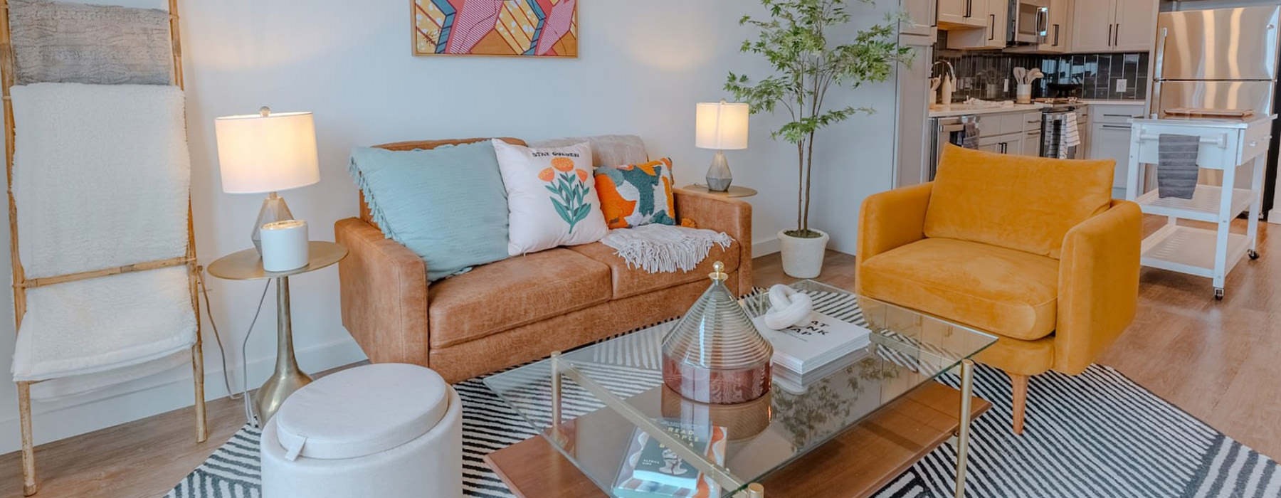 bright, open concept living room